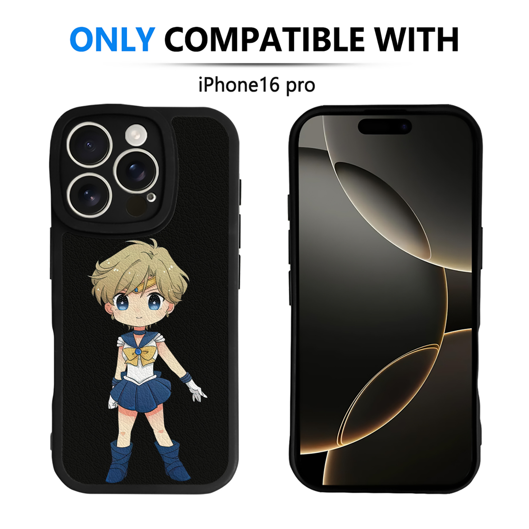 （画像用） 美少女戦士セーラームーン 天王はるか Sailor Moon Tenoh Haruka 【iPhone 16シリーズ対応】シリコンスマホケース（レザー調） 材質：シリコン